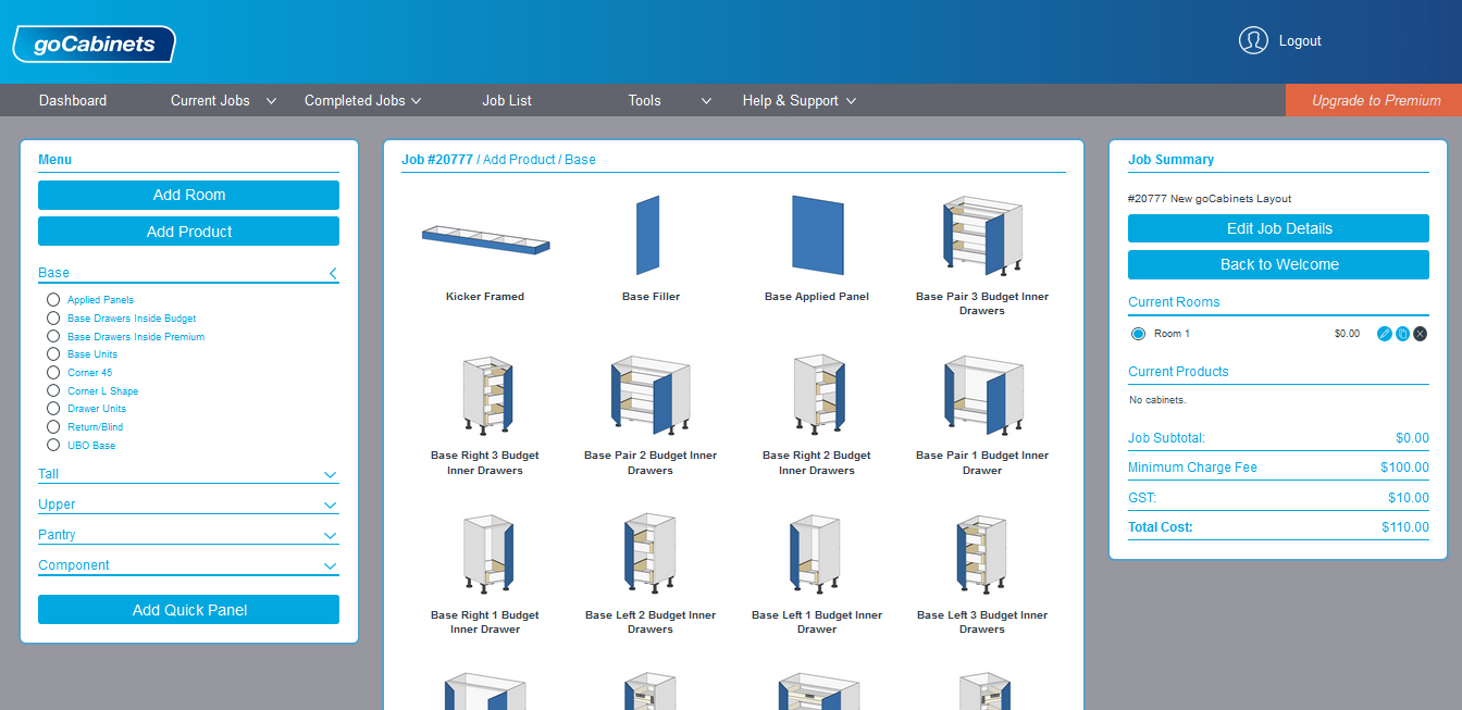 goCabinets product library display