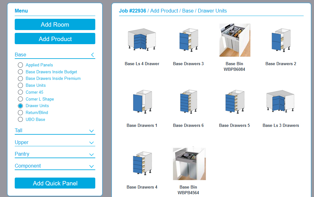 goCabeinets interface screenshot