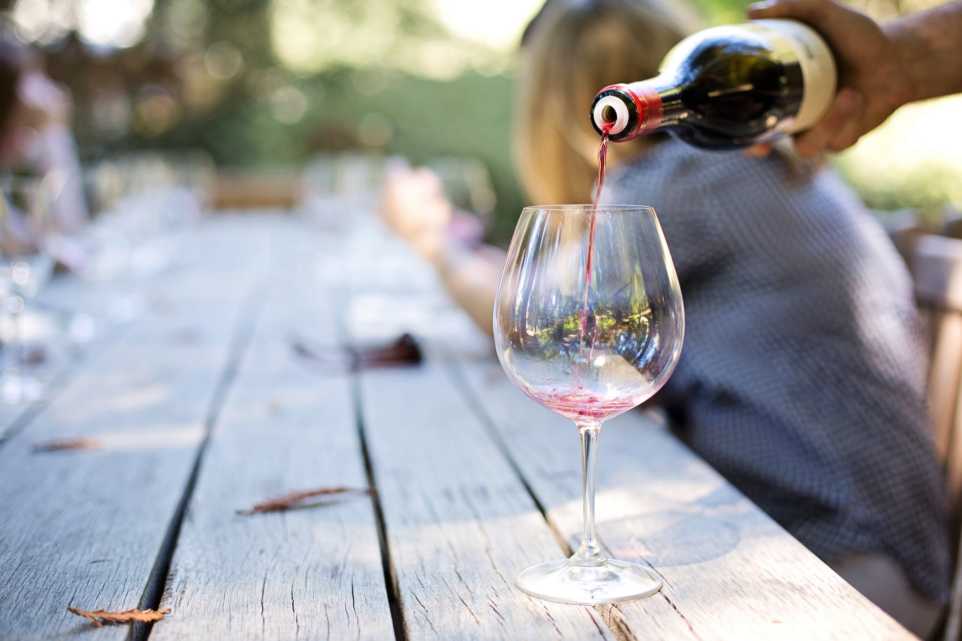 wine being poured into glass